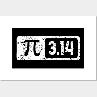 Happy Pi Day No. 2: On March 14th. Sticker design with white lettering with no fill Posters and Art